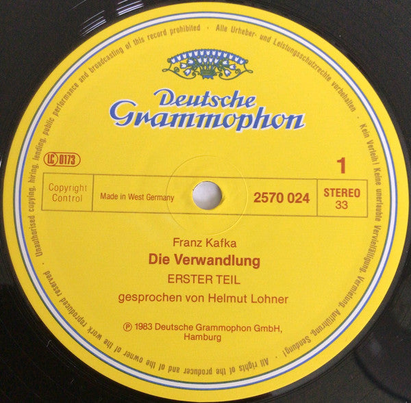Franz Kafka Gesprochen Von Helmuth Lohner : Die Verwandlung (LP)