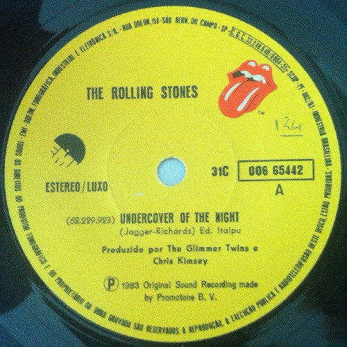 The Rolling Stones : Undercover Of The Night  (7", Single)