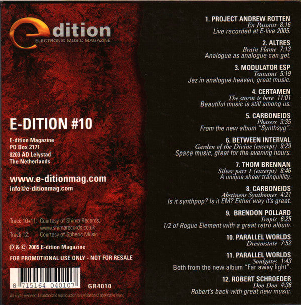Various : Special CD Sampler E-dition #10 (CD, Comp, Promo, Smplr)