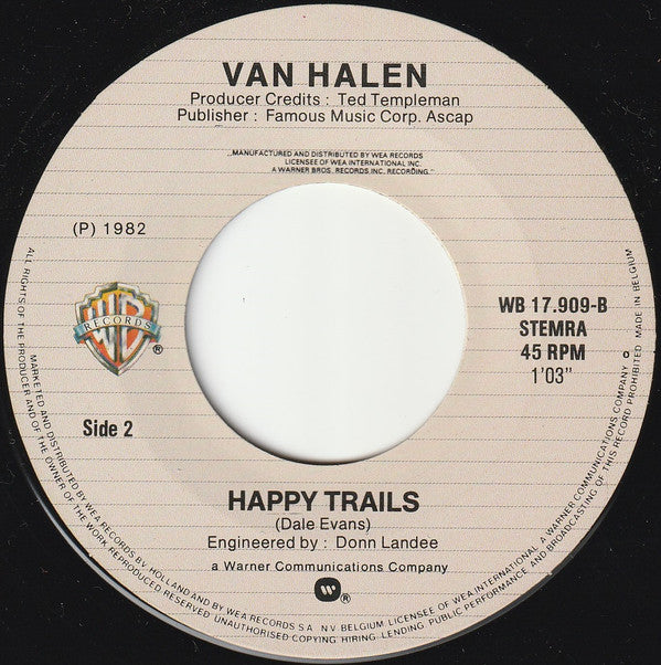 Van Halen : Pretty Woman (7", Single)