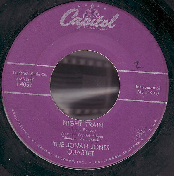 The Jonah Jones Quartet : Night Train / Lots Of Luck Charley (7")