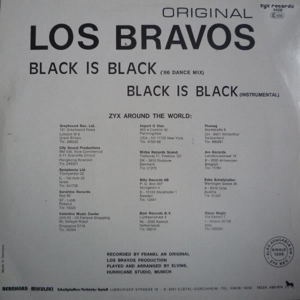 Los Bravos : Black Is Black ('86 Dance Mix) (12", Maxi)