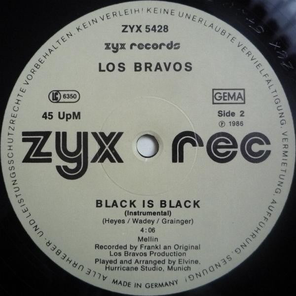 Los Bravos : Black Is Black ('86 Dance Mix) (12", Maxi)