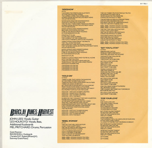 Barclay James Harvest : Victims Of Circumstance (LP, Album)