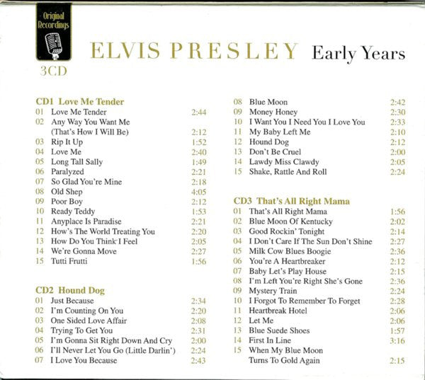Elvis Presley : Early Years (CD, Comp + CD, Comp + CD, Comp + Box)