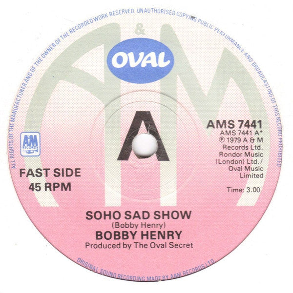 Bobby Henry : Soho Sad Show / She Called Me Robert (7", Single, Cle)