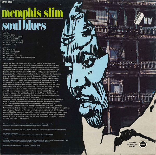 Memphis Slim : Soul Blues (LP, Album, RE)