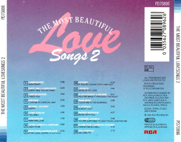 Various : The Most Beautiful Love Songs 2 (CD, Comp)