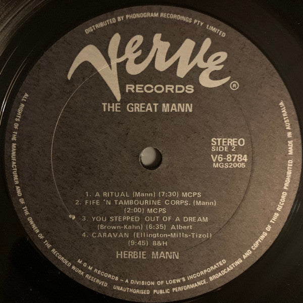 Herbie Mann : The Great Mann (LP, Comp)