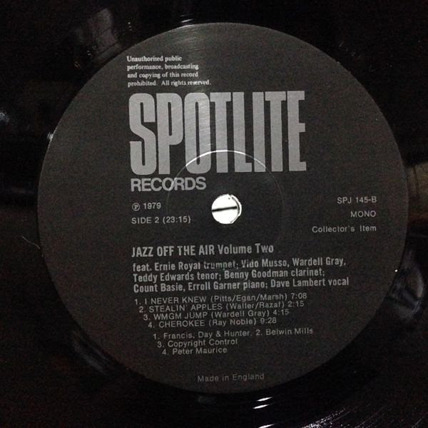 Various : Jazz Off The Air Vol. 2 (LP, Mono)