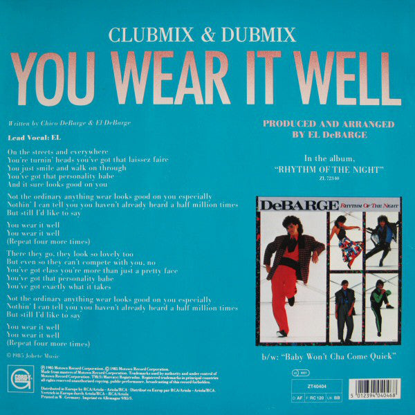 El DeBarge With DeBarge : You Wear It Well (12")