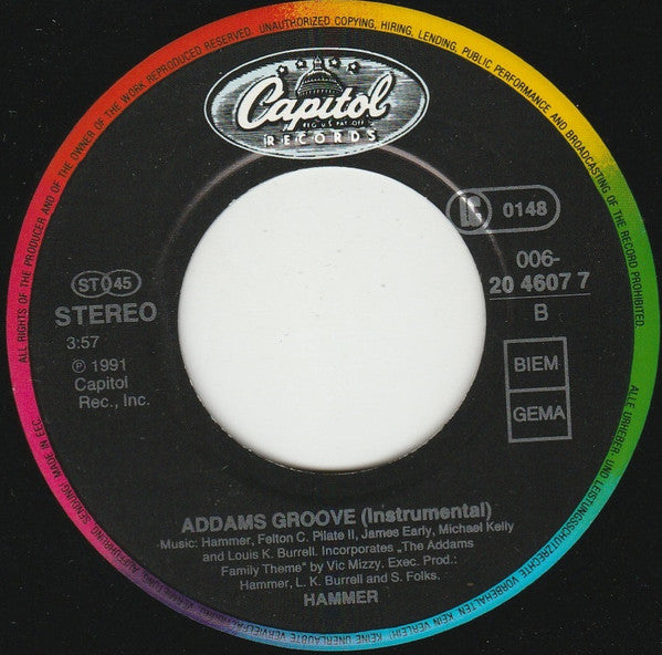 MC Hammer : Addams Groove (7", Single)