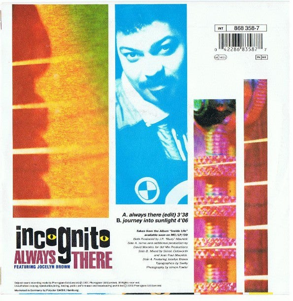 Incognito Featuring Jocelyn Brown : Always There (7", Single)