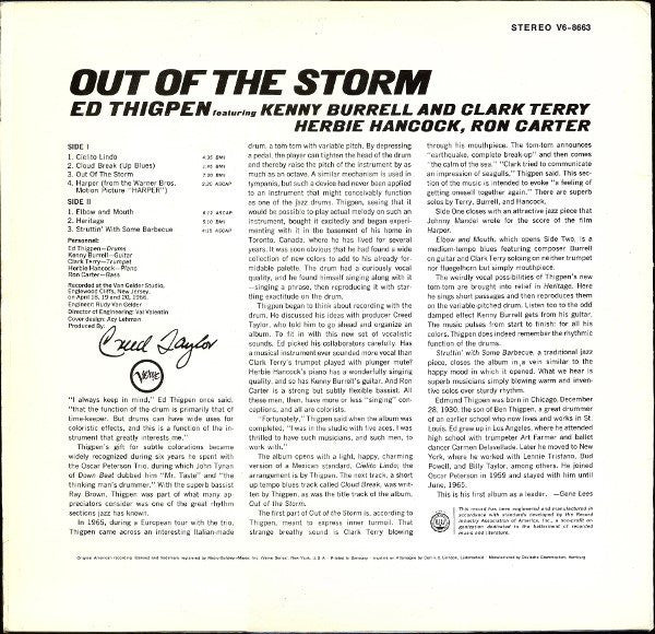 Ed Thigpen : Out Of The Storm (LP, Album)