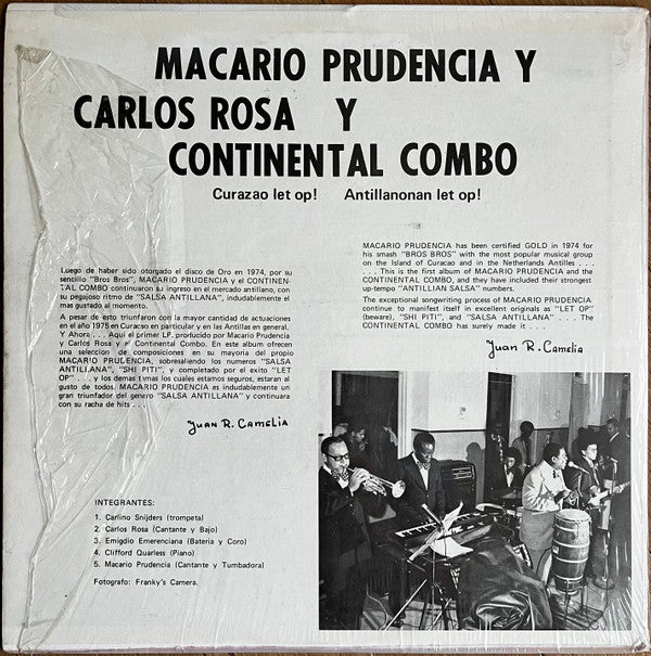 Macario Prudencia Y Carlos Rosa Y Continental Combo (2) : Corsow Let Op! Antillanonan Let Op! Tende Kiko Salsa Antillanonan Ta Hasi Aki! (LP, Album)