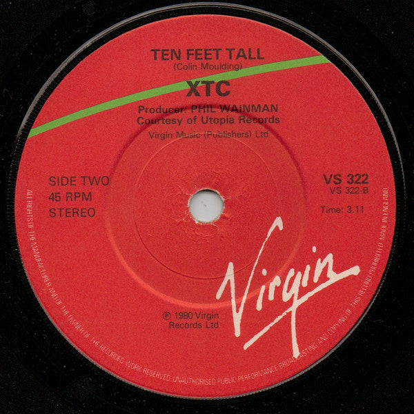 XTC : Wait Till Your Boat Goes Down (7", Single)