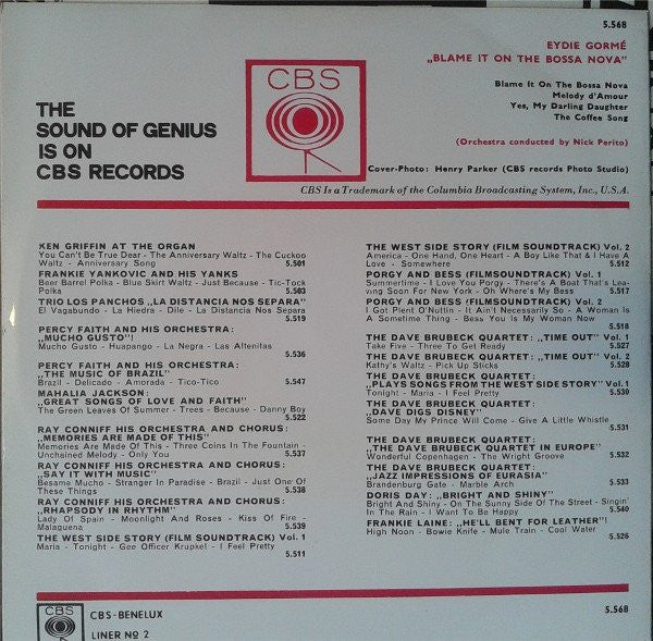 Eydie Gormé : Blame It On The Bossa Nova (7", EP)