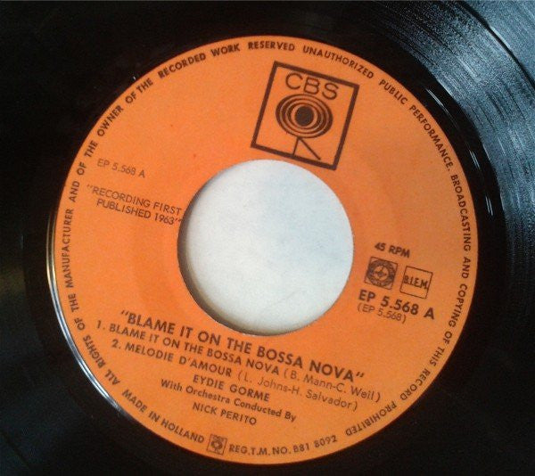 Eydie Gormé : Blame It On The Bossa Nova (7", EP)