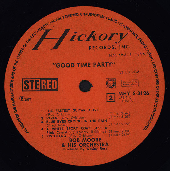 Bob Moore And His Orchestra : Good Time Party (LP, Album)