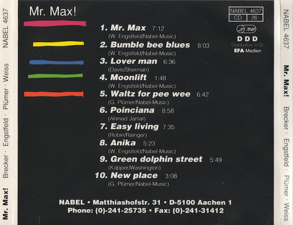 Randy Brecker, Wolfgang Engstfeld, Gunnar Plümer, Peter Weiss (4) : Mr. Max! (CD, Album)