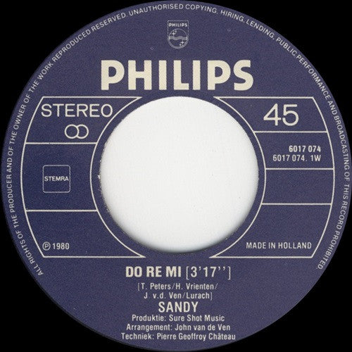 Sandy (8) : Do Re Mi (7", Single)