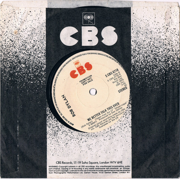 Bob Dylan : Is Your Love In Vain? (7", Single, Promo)