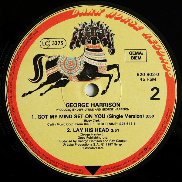 George Harrison : Got My Mind Set On You (Extended Version) (12", Maxi)