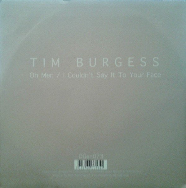 Tim Burgess : Oh Men (7", Single, Ltd)