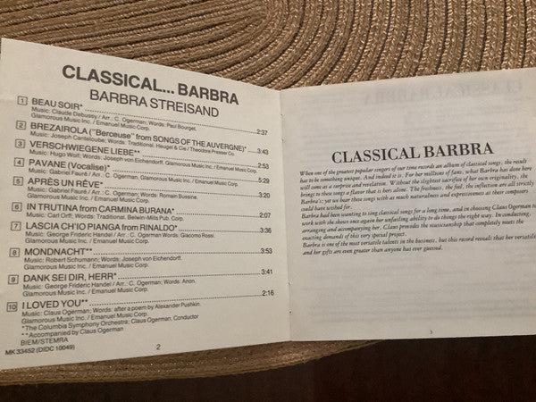 Barbra Streisand : Classical... Barbra (CD, Album)