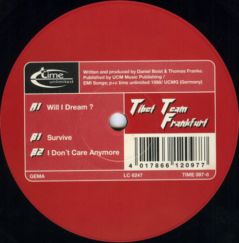 Tibet Team Frankfurt : Will I Dream? (12")