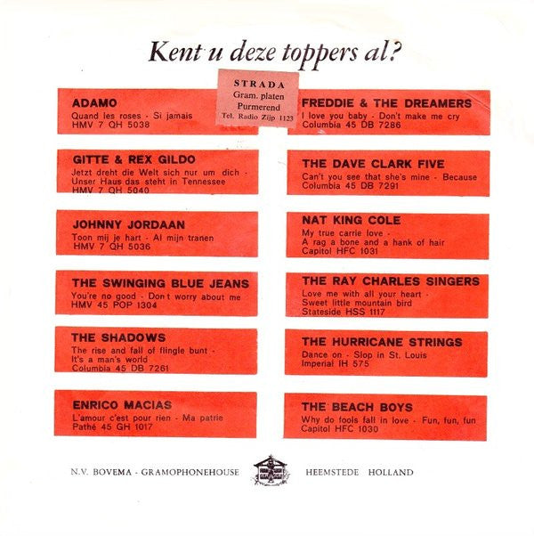 Adamo : Les Filles Du Bord De Mer / Le Grand Jeu (7", Single)