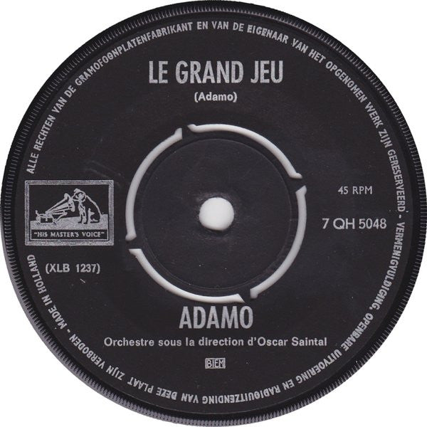 Adamo : Les Filles Du Bord De Mer / Le Grand Jeu (7", Single)