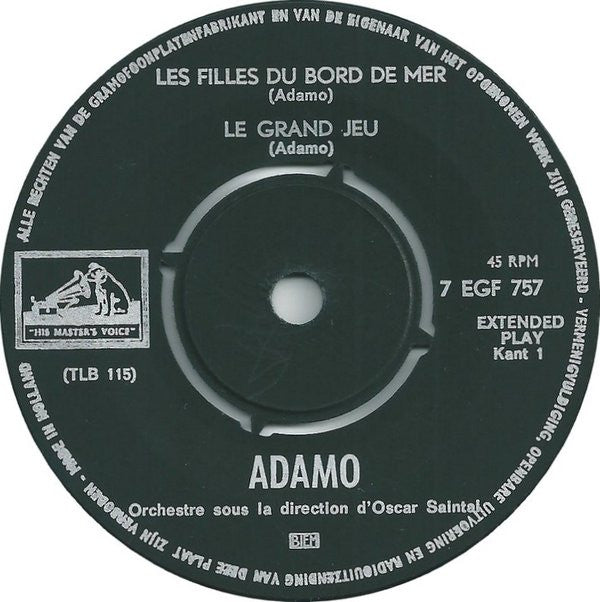 Adamo : Les Filles Du Bord De Mer	 (7", EP)