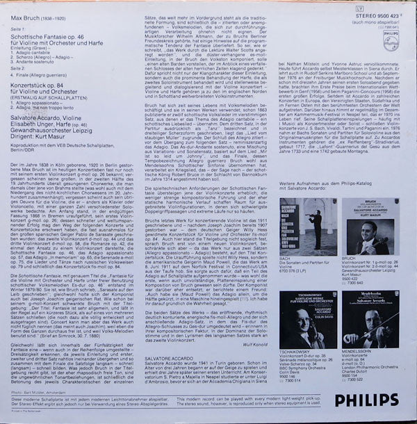 Max Bruch, Salvatore Accardo, Gewandhausorchester Leipzig, Kurt Masur : Schottische Fantasie Op. 46 / Konzertstück Op. 84 (LP)