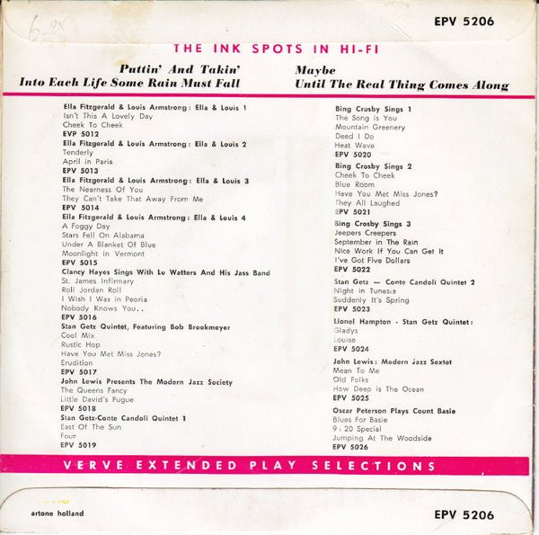 Charlie Fuqua 's The Ink Spots : The Ink Spots In Hi-Fi (7", EP)