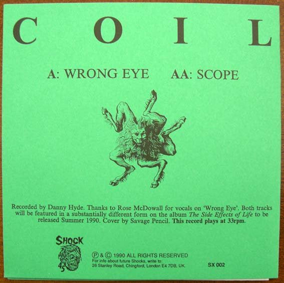 Coil : Wrong Eye / Scope (7", Single, Gre)