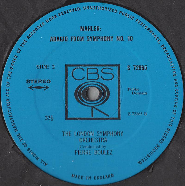 Gustav Mahler, Pierre Boulez, Elisabeth Söderström, Grace Hoffman, Ernst Haefliger, Gerd Nienstedt, London Symphony Chorus, London Symphony Orchestra : Waldmärchen (Das Klagende Lied Part 1) / Adagio From Symphony No. 10 (LP)