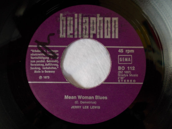 Jerry Lee Lewis : Mean Woman Blues (7", Single)