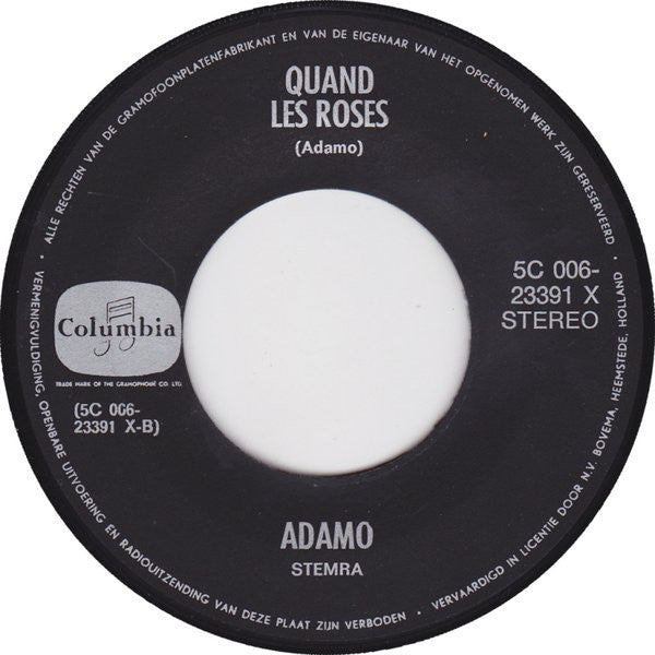 Adamo : Vous Permettez, Monsieur / Quand Les Roses (7", Single)
