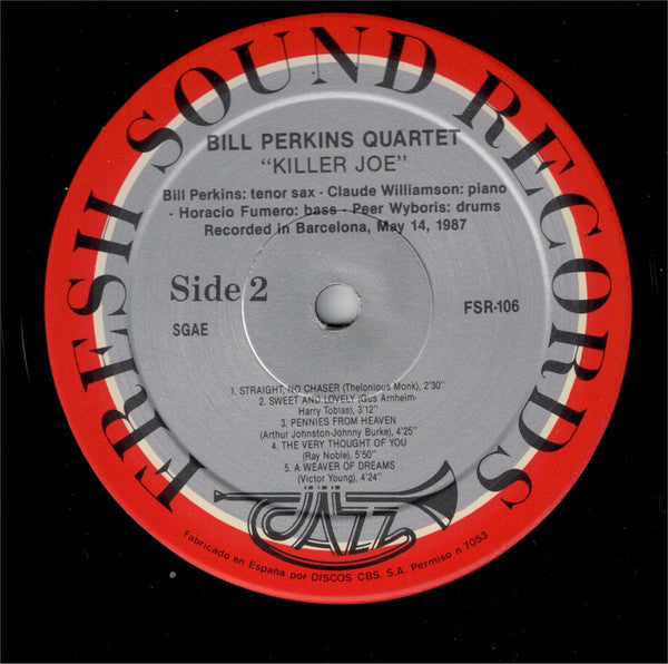 The Bill Perkins Quartet Featuring Claude Williamson : Killer Joe (LP, Album)