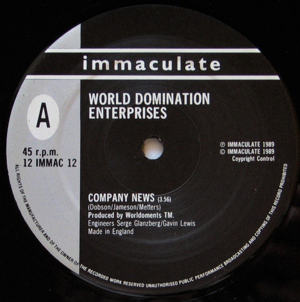 World Domination Enterprises : The Company News (12", Single)