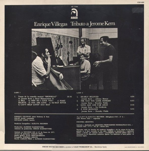 Enrique Villegas : Tributo  A Jerome Kern (LP, Album, RE)
