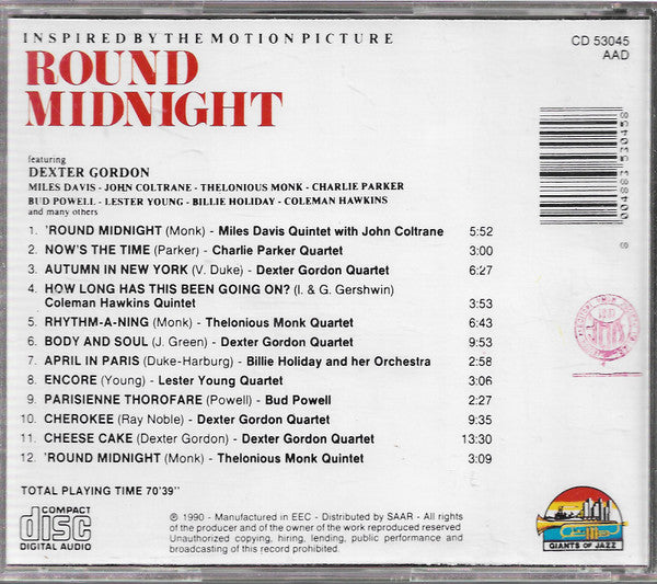 Various : Round Midnight (Inspired By The Motion Picture) (CD, Comp)