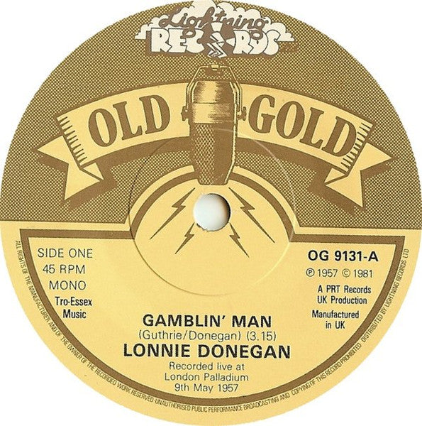 Lonnie Donegan And His Skiffle Group* : Gamblin' Man (7", Single, Mono, RE)