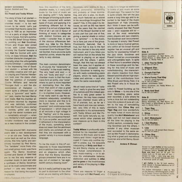 Benny Goodman : Sextet*, Quintet* & Trio* : 1945 (LP, Comp)