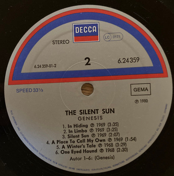 Genesis : The Silent Sun (LP, Album, Mono, RE)