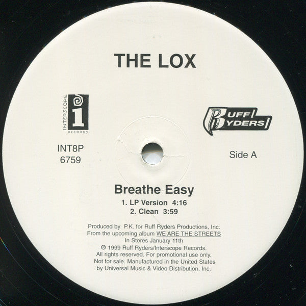 The Lox : Breathe Easy (12", Promo)