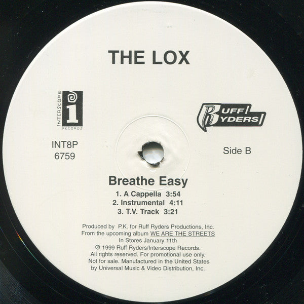 The Lox : Breathe Easy (12", Promo)