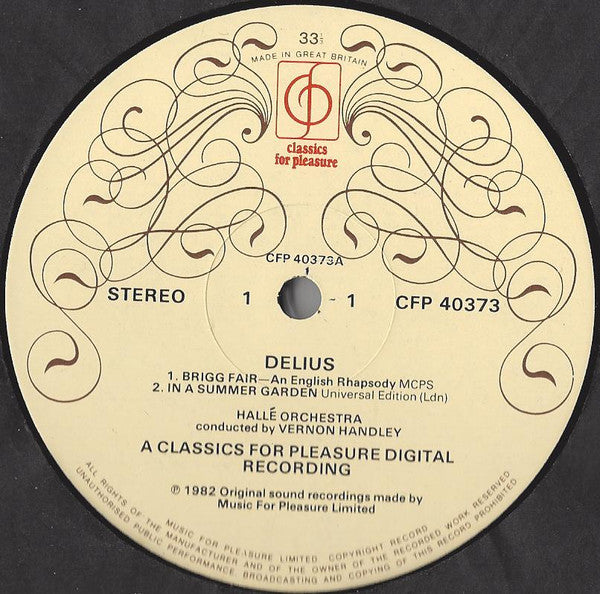 Frederick Delius, Hallé Orchestra, Vernon Handley : Brigg Fair / A Song Of Summer / In A Summer Garden /  Eventyr (LP)