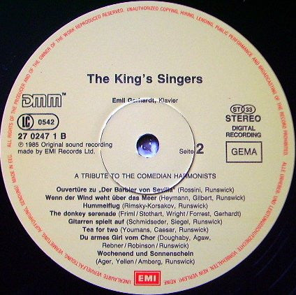 The King's Singers : A Tribute To The Comedian Harmonists (LP, Comp)